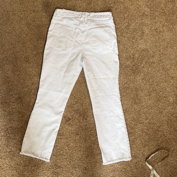 Good American Women's Good Straight Raw Hem White Stretch Denim Jeans Size 10 - Picture 13 of 13